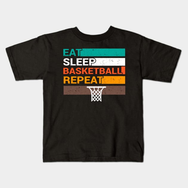 Eat Sleep Basketball Repeat - Basketball Gift Kids T-Shirt by ELITE STORE